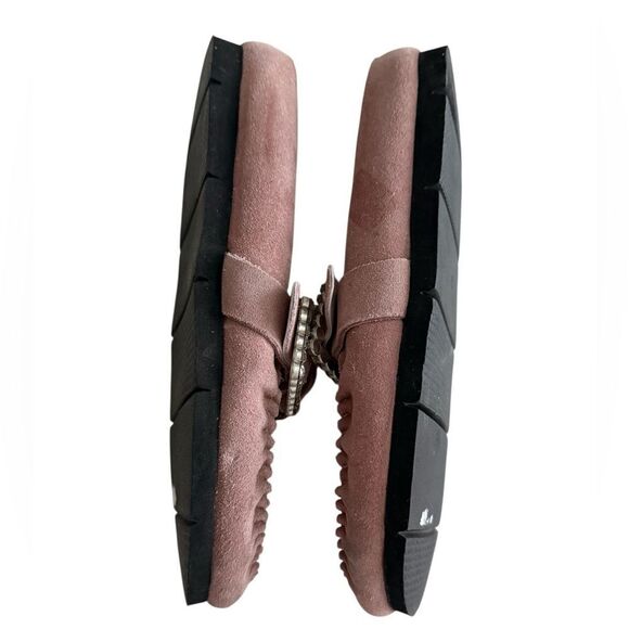 NWOT Free People Diamonte Buckle Slip on Buckle Mules in Blush Pink - Picture 8 of 12